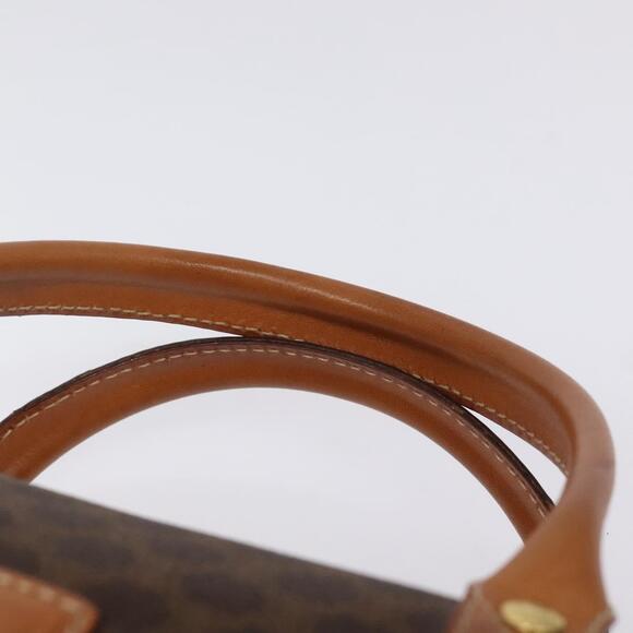 CELINE Macadam Canvas Hand Bag Pvc Leather Brown Gold - Picture 8 of 12